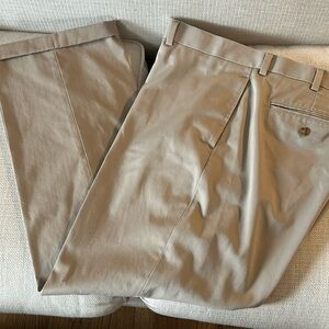 LLBean all cotton flat front khakis
